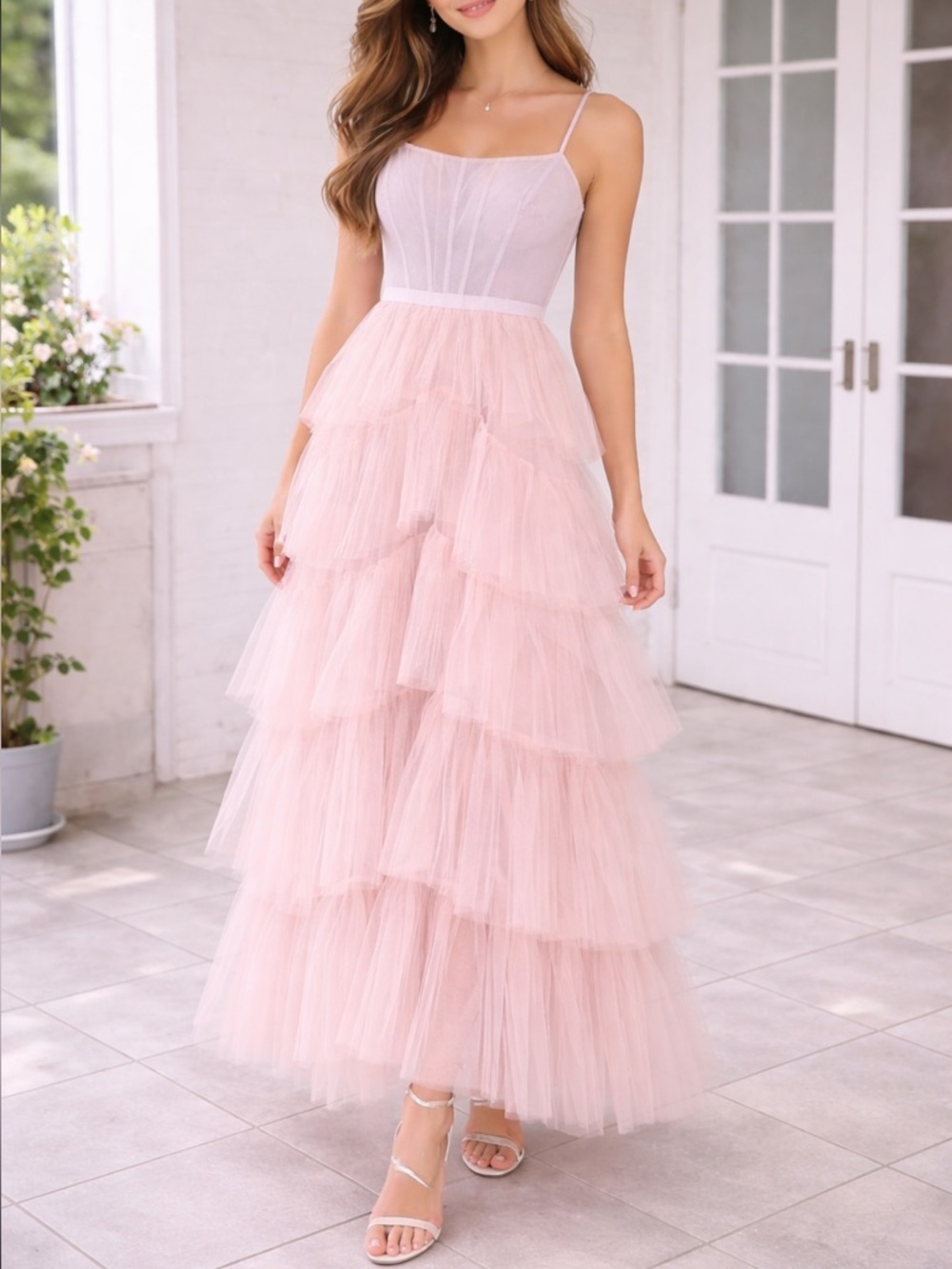 NWT BCBGMAXAZRIA Pink/Mauve Corset Tulle Tier “Taylor Swift” Gown Dress Size 12